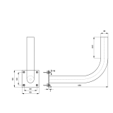 Soporte de Montaje en Tubo Metálico Ø38mm L450