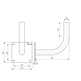 Soporte de Montaje en Pared de Metal Ø38mm L250