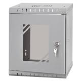 Armario en Rack 10" 6U, 300mm, Puerta de Cristal, Gris