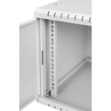 Armario en Rack 19" 6U, 350mm, Puerta de Cristal, Gris