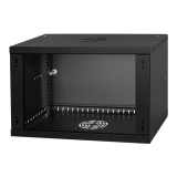 Armario en Rack 19" 6U, 350mm, Puerta Completa, Negro