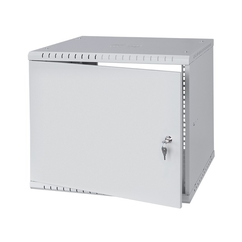 Armario en Rack 19" 9U, 450mm, Puerta Completa, Gris