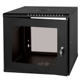 Armario en Rack 19" 9U, 450mm, Puerta de Cristal, Negro