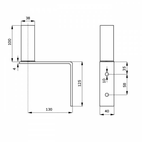 Soporte de Montaje en Pared Mini Ø38mm L110