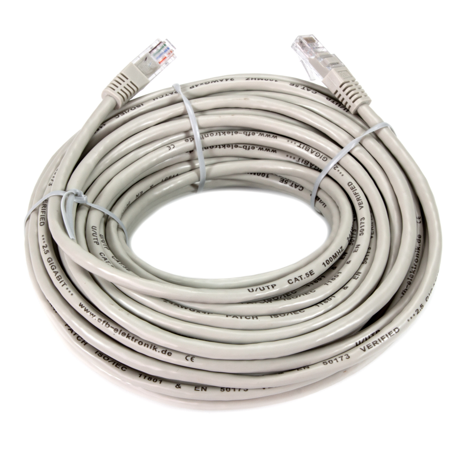 Cable de conexión Cat5e 20m gris