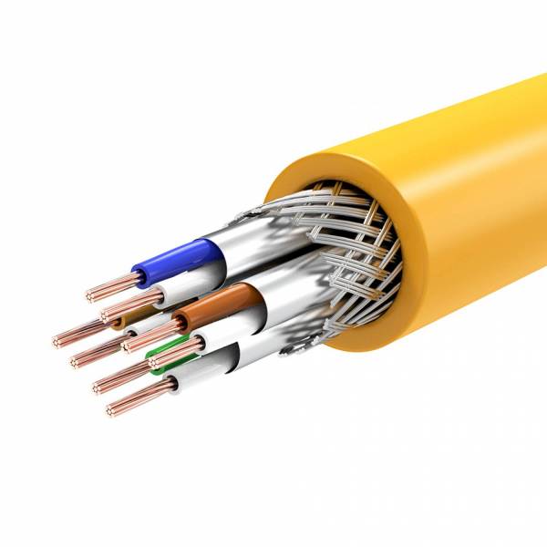 Cable de conexión SSTP Cat6A 0.5m amarillo