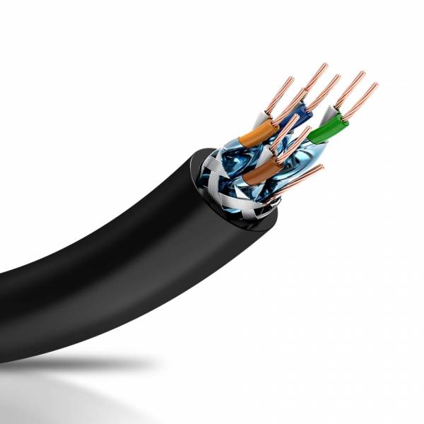 Cable de conexión SSTP Cat7 0.5m negro