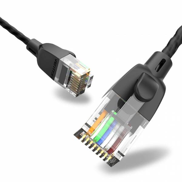 Cable de Conexión Delgado UTP Cat6A 1m negro