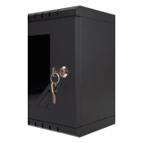 Armario en Rack 10" 4U, 300mm, Puerta de Cristal, Negro