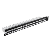 Panel de conexión modular 24-Port 19" 1U negro