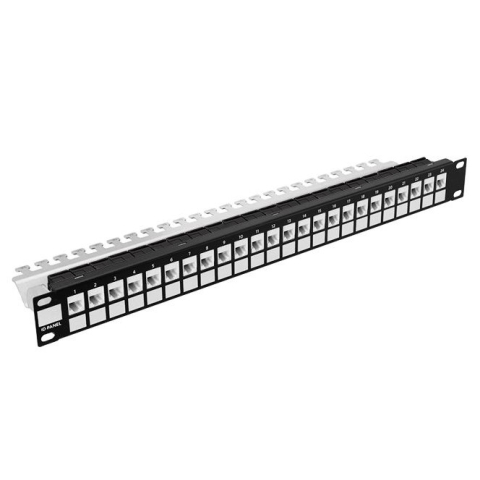 Panel de conexión modular 24-Port 19" 1U negro