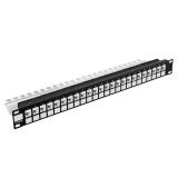 Panel de conexión modular 24-Port 19" 1U negro