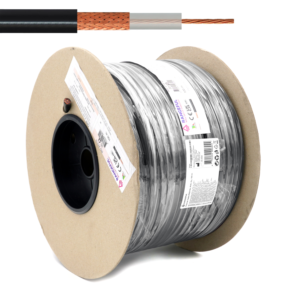 RG213U 100m cable coaxial RF 50 Ohm totalmente de cobre