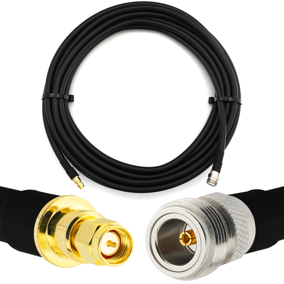 SMA Macho a N Hembra 1m cable coaxial elástico — equivalente a LMR400 UF UltraFlex