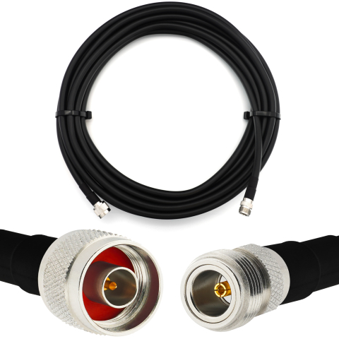 N Macho a N Hembra 1m cable coaxial elástico — equivalente a LMR400 UF UltraFlex