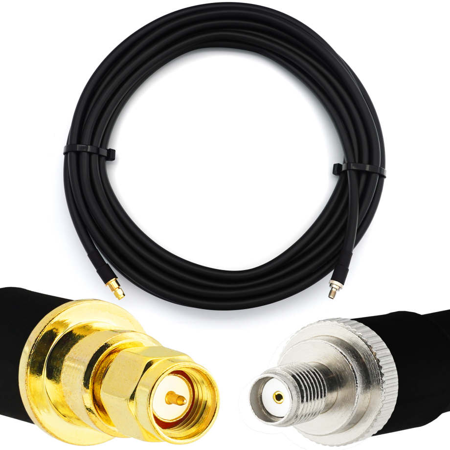 SMA Macho a SMA Hembra 1m cable coaxial elástico — equivalente a LMR400 UF UltraFlex