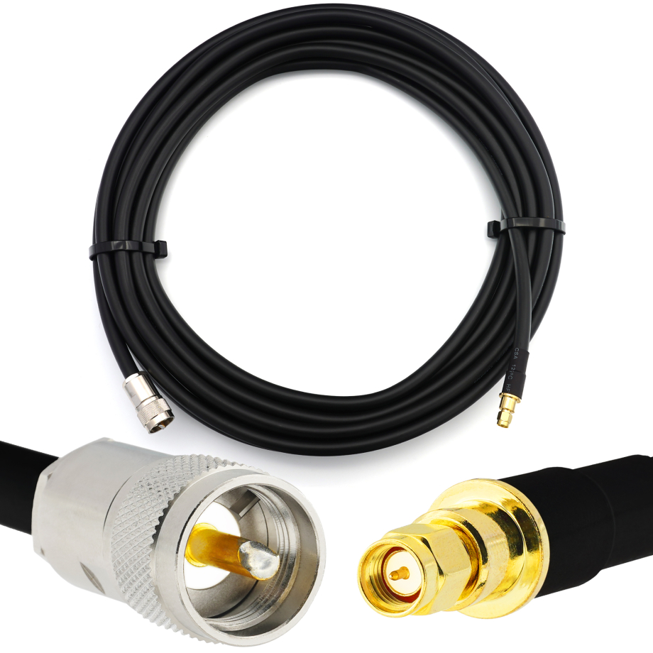 SMA Male a PL259 1m UHF CB Radio Cable Coaxial Flexible — LMR400 UF UltraFlex equivalente