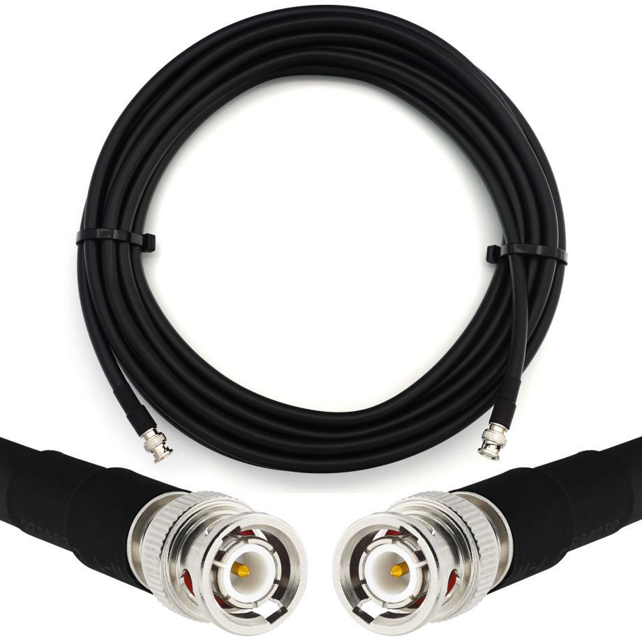 BNC Macho a BNC Macho 1m cable coaxial elástico — equivalente a LMR400 UF UltraFlex