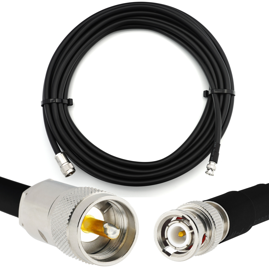 BNC Macho a PL259 1m UHF CB Radio Cable Coaxial Flexible — LMR400 UF UltraFlex equivalente