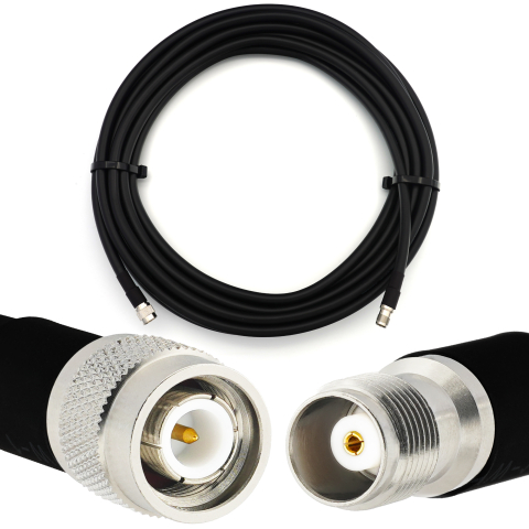 TNC Macho a TNC Hembra 1m cable coaxial elástico — equivalente a LMR400 UF UltraFlex