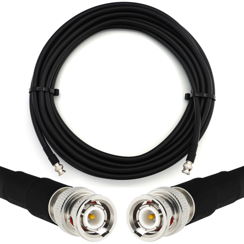 BNC Macho a BNC Macho 3m cable coaxial elástico — equivalente a LMR400 UF UltraFlex