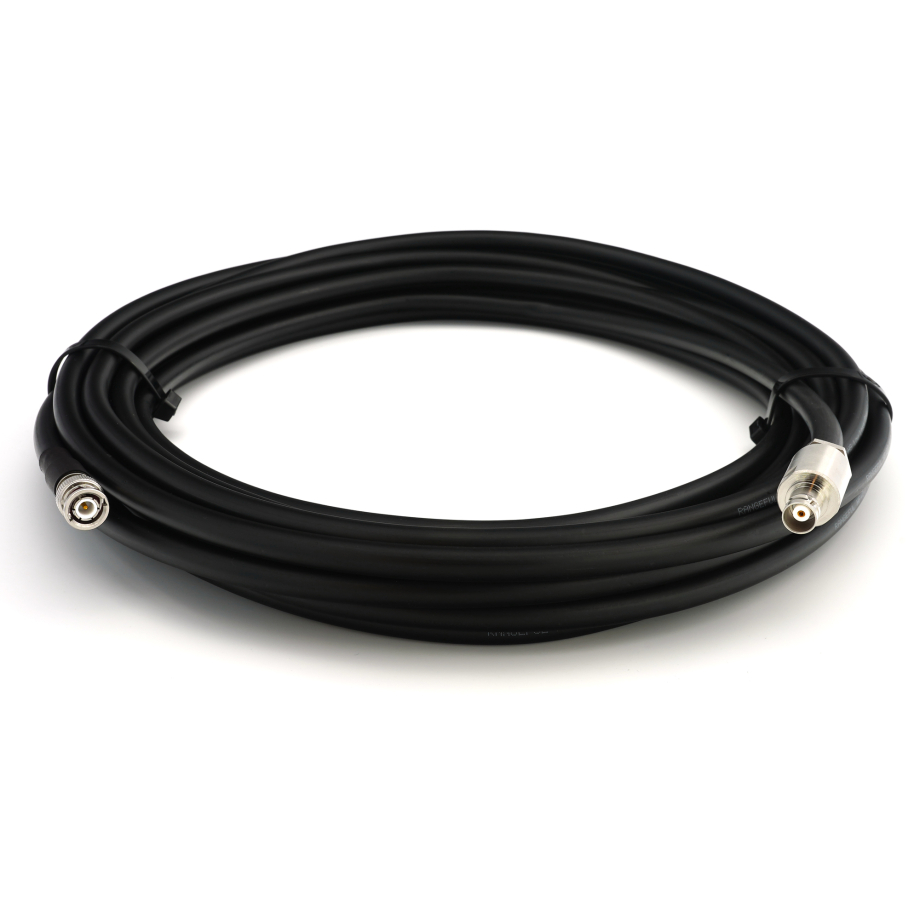 BNC Macho a BNC Hembra 5m cable coaxial elástico — equivalente a LMR400 UF UltraFlex