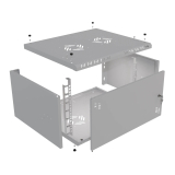 Armario en Rack 19" 6U, 450mm, Puerta Completa, Gris