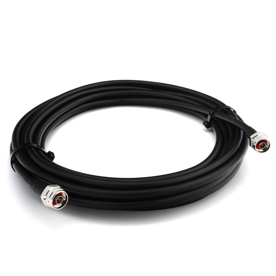 N macho a N macho Hex 1m IP67 cable coaxial — elástico HF-400-UF (equivalente a LMR400 UF UltraFlex)