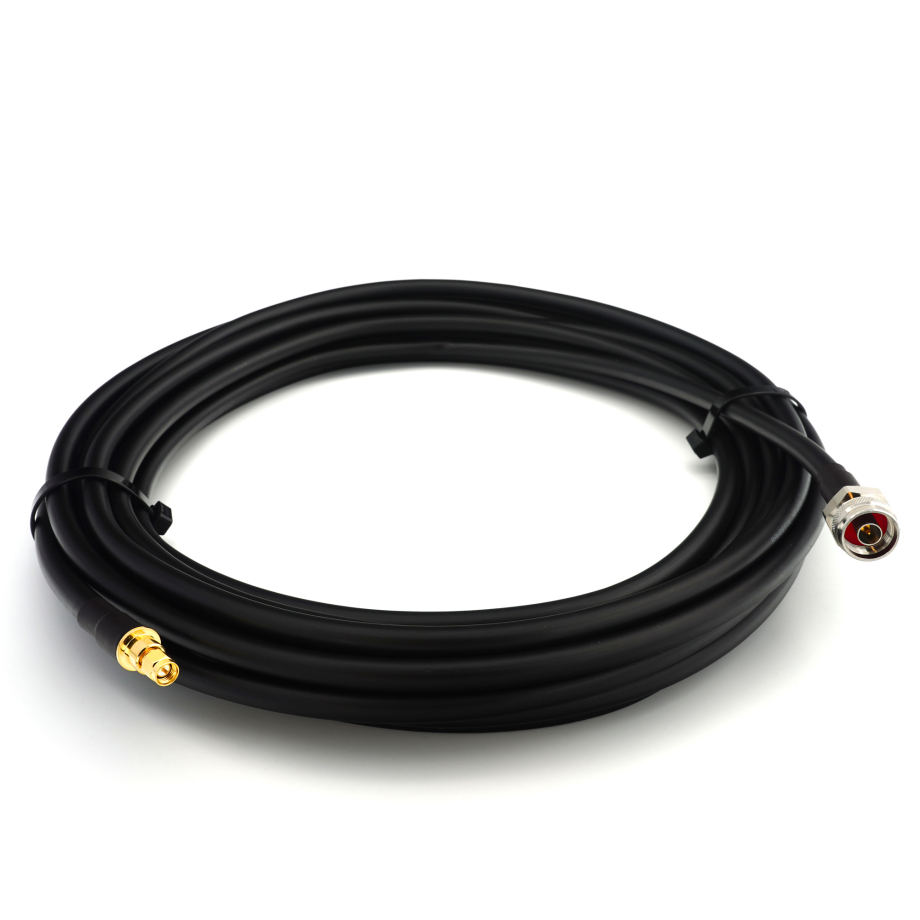 SMA macho a N macho Hex 1m IP67 cable coaxial — elástico HF-400-UF (equivalente a LMR400 UF UltraFlex)