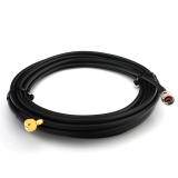 SMA Macho en ángulo recto a N Macho Hex 1m IP67 cable coaxial — elástico HF-400-UF (equivalente a LMR400 UF UltraFlex)