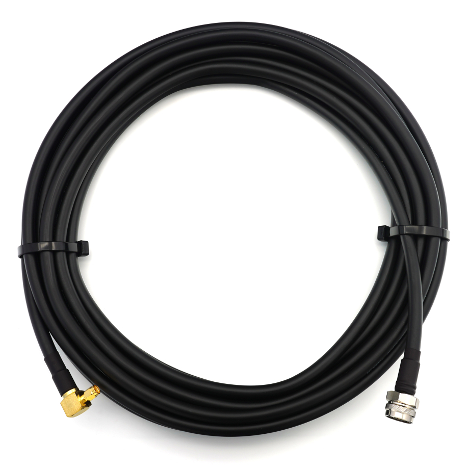 SMA Macho en ángulo recto a N Macho Hex 2m IP67 cable coaxial — elástico HF-400-UF (equivalente a LMR400 UF UltraFlex)