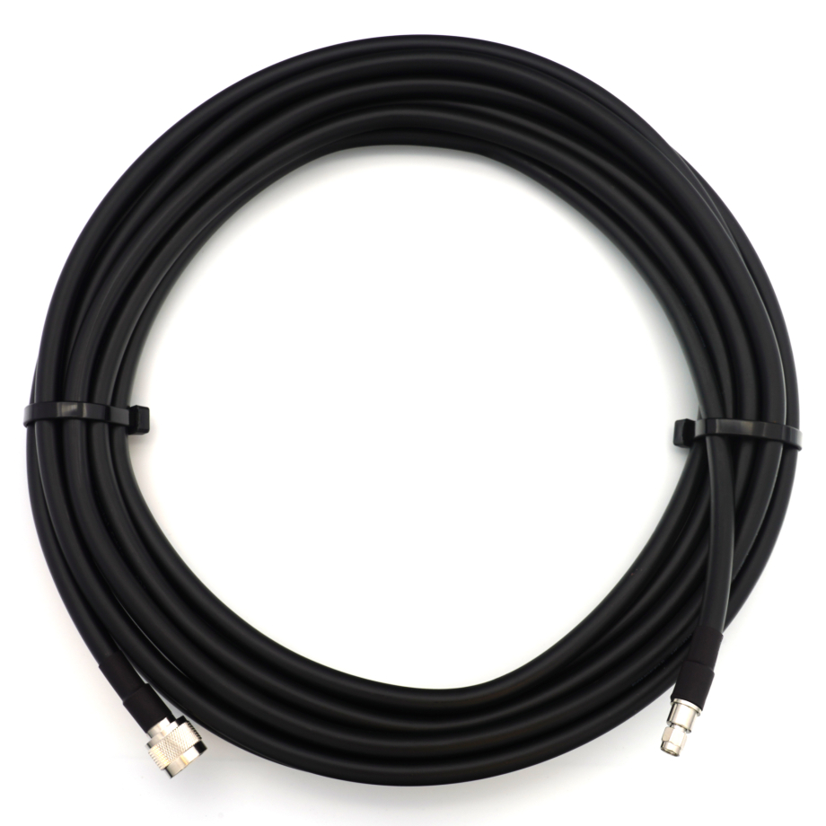 RP-SMA macho a N macho 1m cable coaxial — elástico HF-400-UF (equivalente a LMR400 UF UltraFlex)