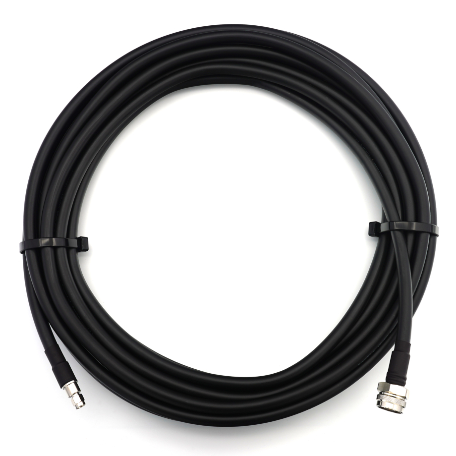 RP-SMA macho a N macho Hex 1m IP67 cable coaxial — elástico HF-400-UF (equivalente a LMR400 UF UltraFlex)