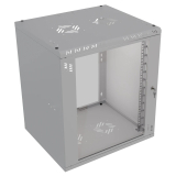 Armario en Rack 19" 12U, 450mm, Puerta de Cristal, Gris