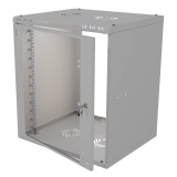 Armario en Rack 19" 12U, 450mm, Puerta de Cristal, Gris