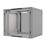 Armario en Rack 19" 9U, 450mm, Puerta de Cristal, Gris